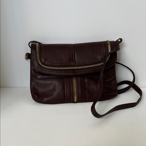 b. makowsky Dark Brown Crossbody Bag with Gold Accents - Picture 1 of 6